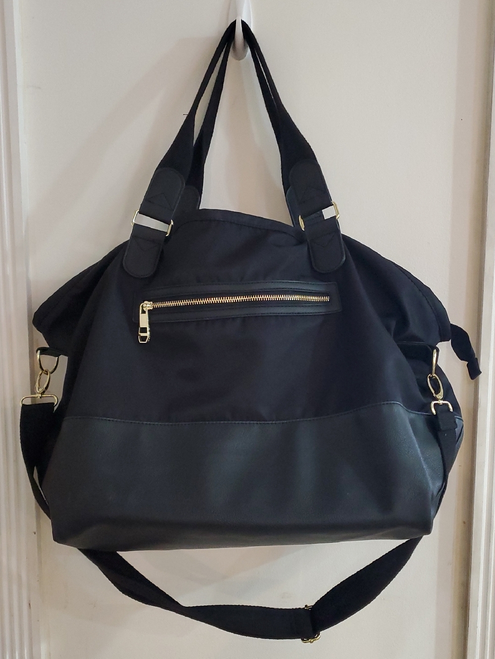 Madden Girl Weekender Bag Black Polka Dot Inside Lining